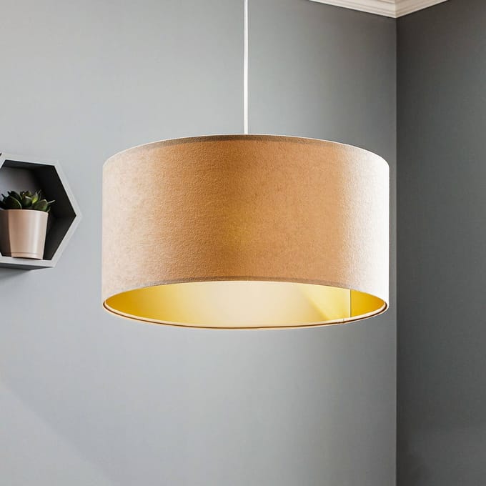 Maco Design Hanglamp Salina, beige/goud Ø 50 cm