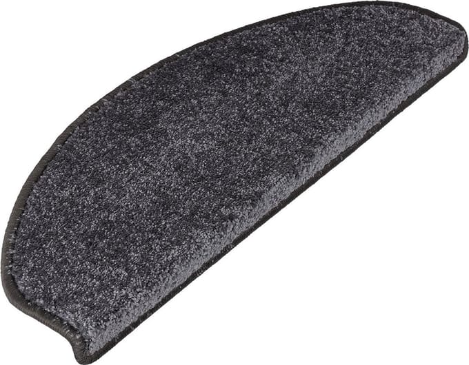 FLOORDIREKT Trapmat - Sundae - Zelfklevend - Halfrond - Antraciet - 23,5 x 65 cm