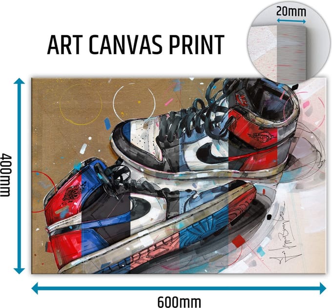 Sneaker canvas 1984 colourway 60x40 cm