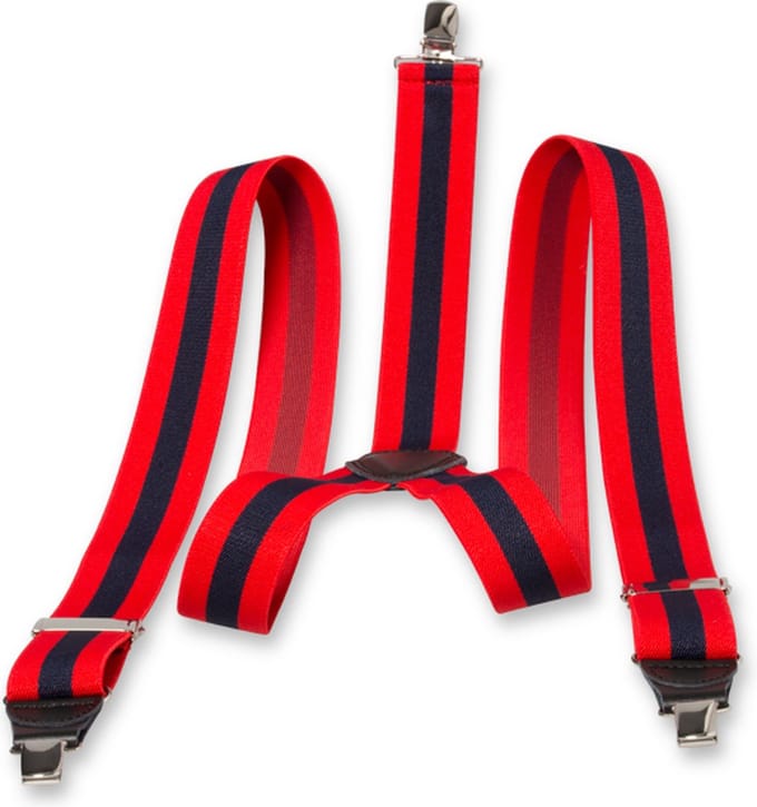 E.L. Cravatte Bretels - Gestreept - Rood / Navy