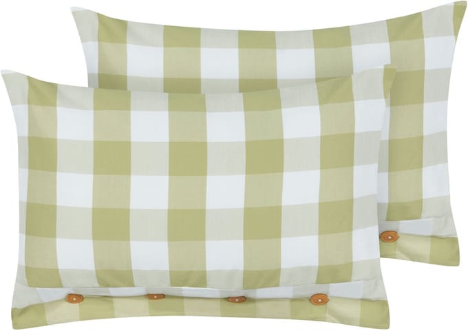 TAMNINE - Sierkussen set van 2 - Lichtgroen - 40 x 60 cm - Polyester