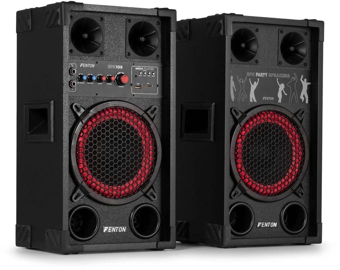 Actieve speaker set - Fenton SPK-108 - Party speaker - Met Bluetooth - Karaoke set - 8 inch