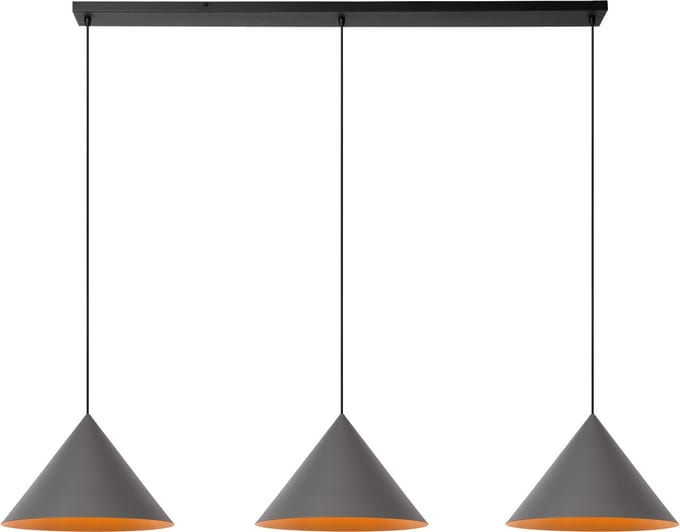 Lucide SPITZE - Hanglamp - 3xE27 - Grijs - Vibes