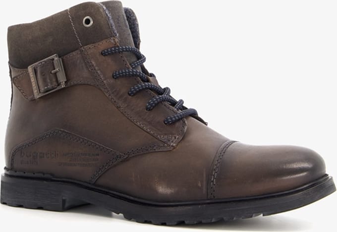 Bugatti leren heren veterboots donkerbruin - Maat 43