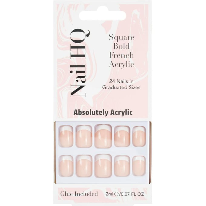 Nail HQ Square Bold French Acrylic Nails 24 st