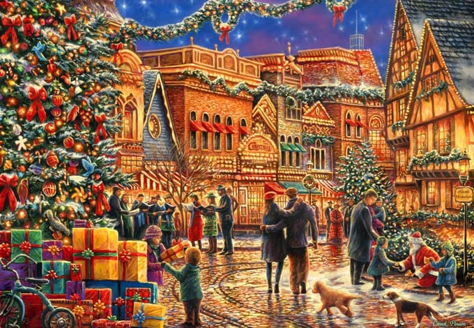 Bluebird Puzzle kerst legpuzzel Christmas at the Town Square - 1000 stukjes.