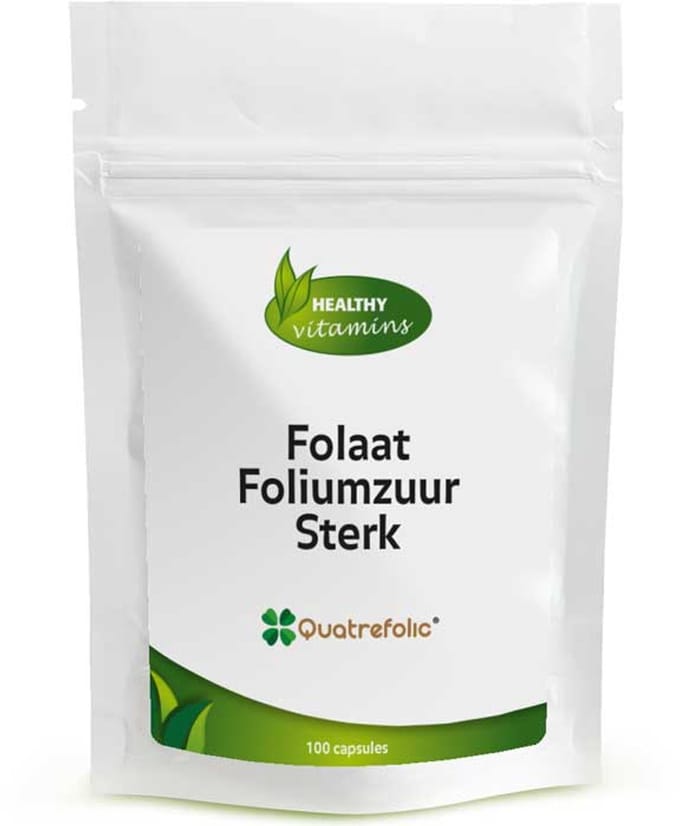Folaat Foliumzuur Sterk | 1000 mcg | Quatrefolic® | 100 capsules