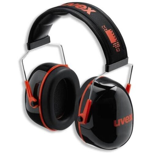 Uvex K3 - earmuffs - polyethylene ABS plastic polyvinyl chloride (PVC) foam - black red