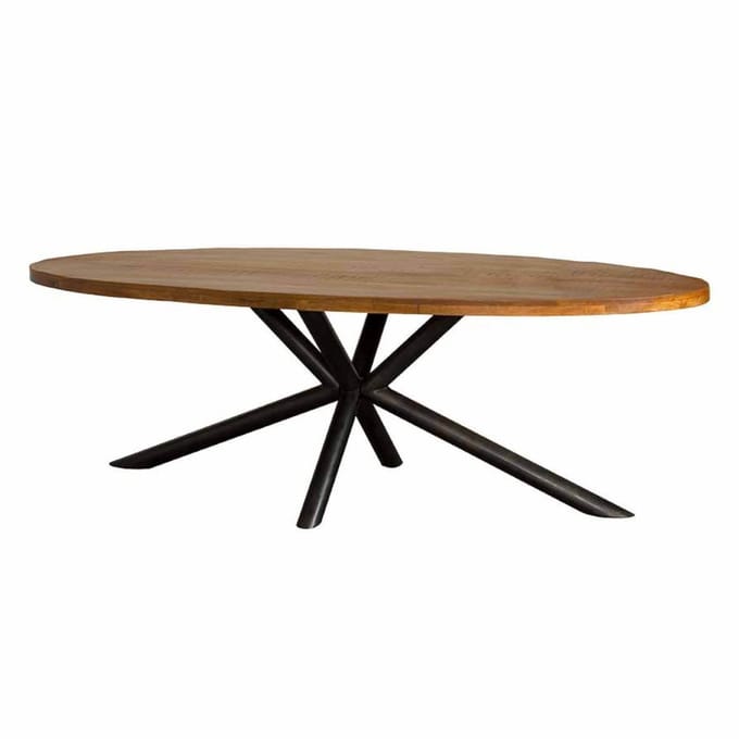 Tower Living Eettafel Selva - Ovaal Bruin Hout - 240x110x77cm