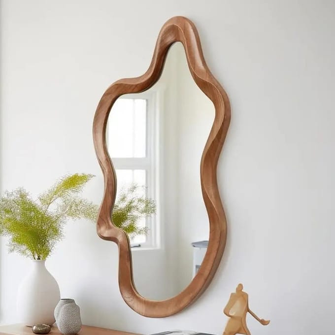 Milton & Oldbrook Wandspiegel 53 x 81 cm Flen Hout