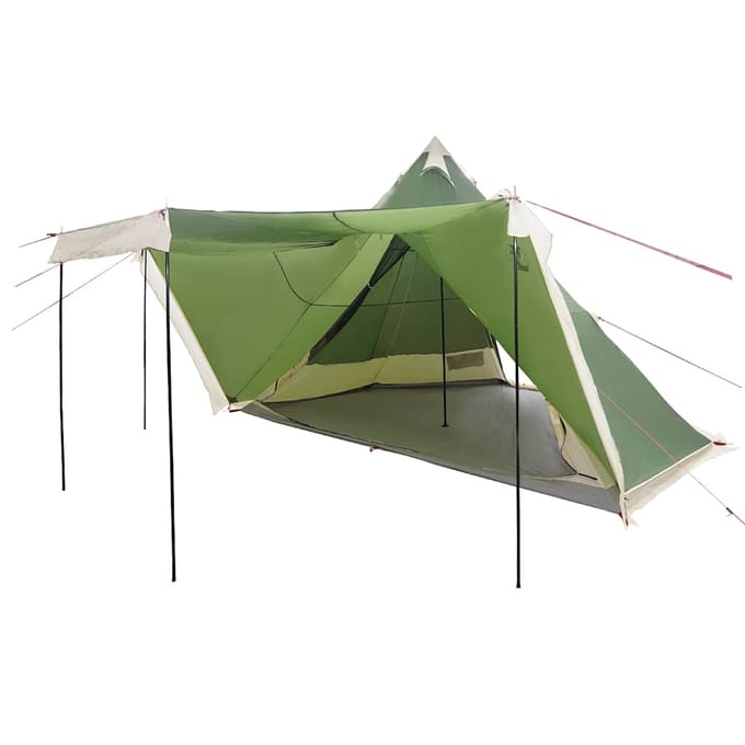 Vidaxl Tipi Tente Familiale, 6 Personnes, Verte, Imperméable