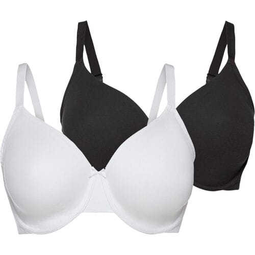 ESMARA 2 dames beugel-bh's (Zwart/wit, 85D)