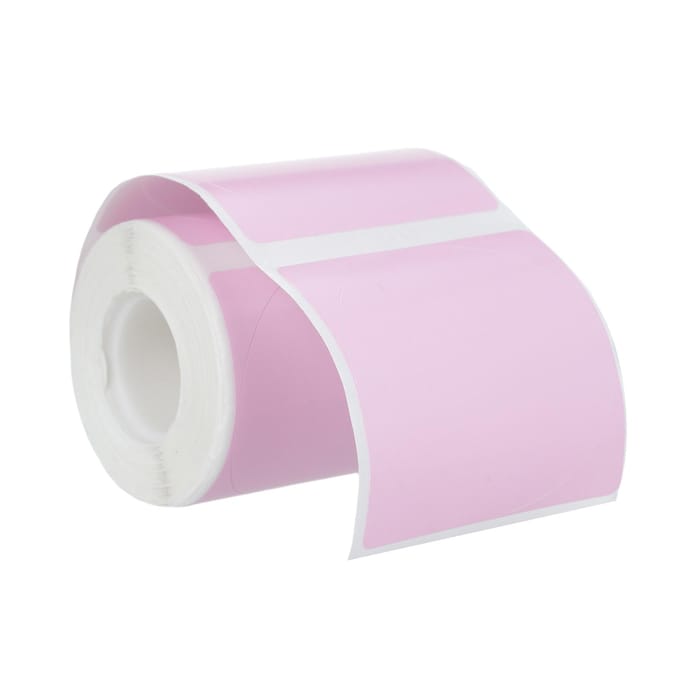 Papier Étiquette Thermique Étiquette Ronde Code-barres Prix Taille Nom Étiquettes Vides Imperméable Résistant à la Déchirure rose