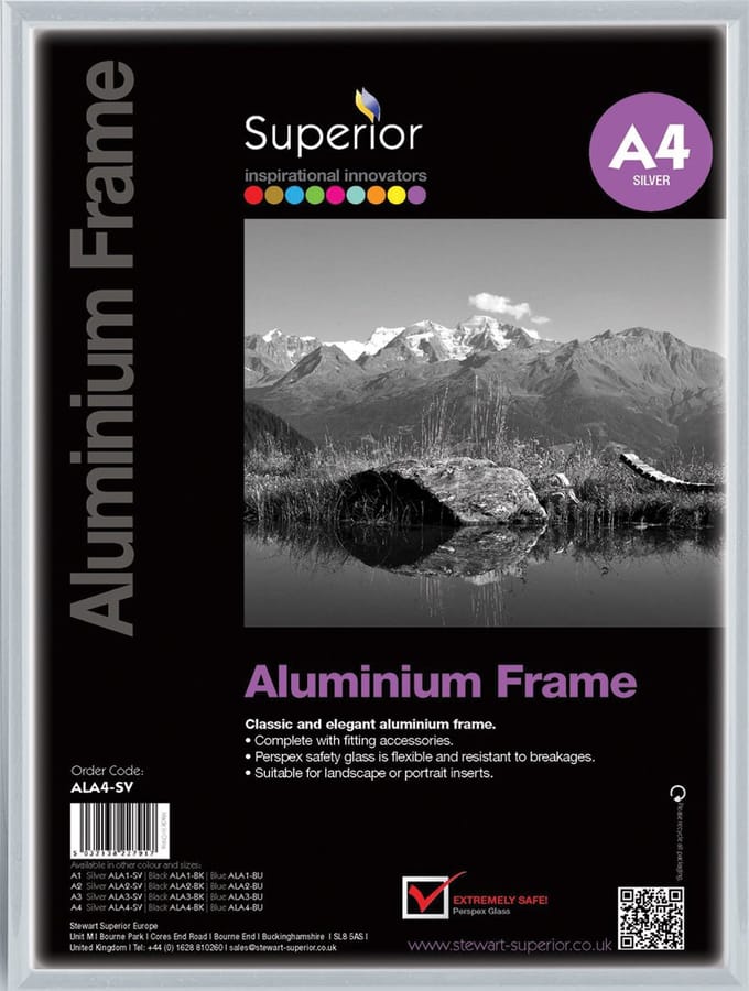 Seco fotolijst - A4 - 21 x 29.7cm - zilver geborsteld aluminium - 11mm frame