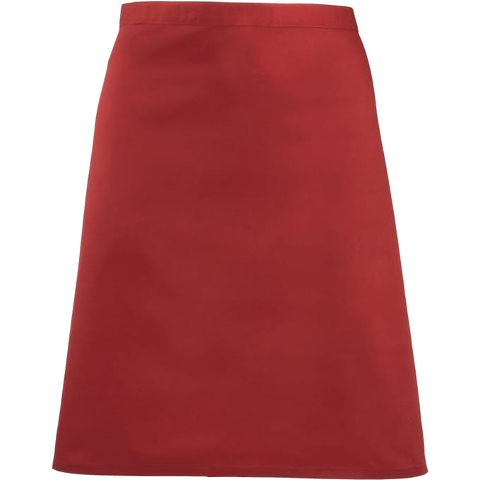 Premier Dames/Dames Mid-Length Apron (Pakket van 2) (Rood)