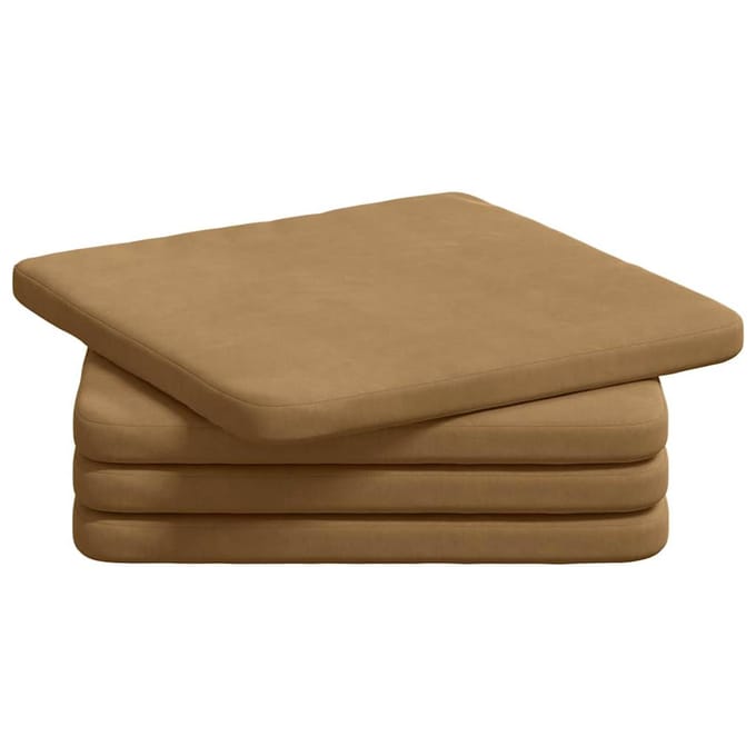 vidaXL - Zitkussens - 4 - st - Fluweel - Bruin - 40 - x - 40 - x - 3 - cm