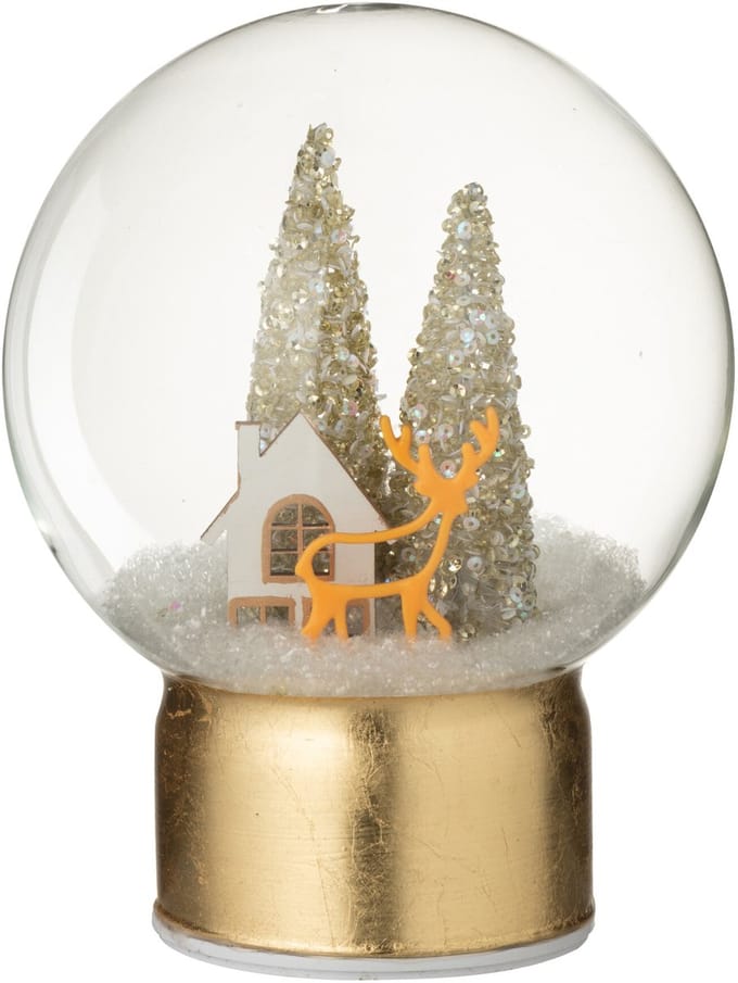 J-Line waterbal Rendier - glas - goud/wit - large