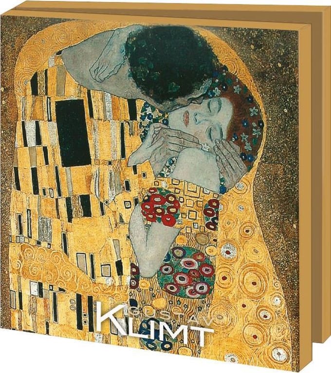 Kaartenmapje met env, vierkant: De kus, Gustav Klimt