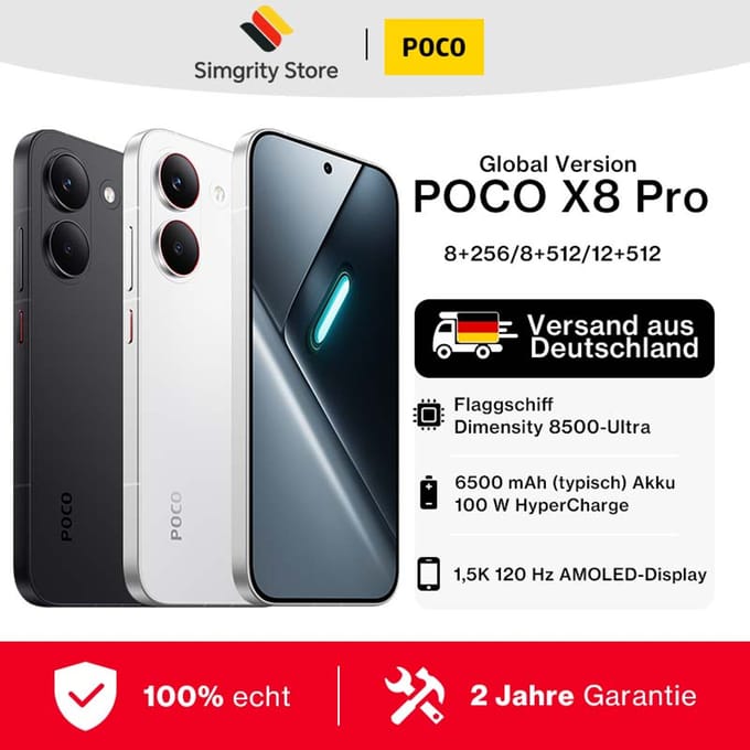 Xiaomi POCO X8 Pro - 8GB 512GB - Zwart - Met 100W oplader