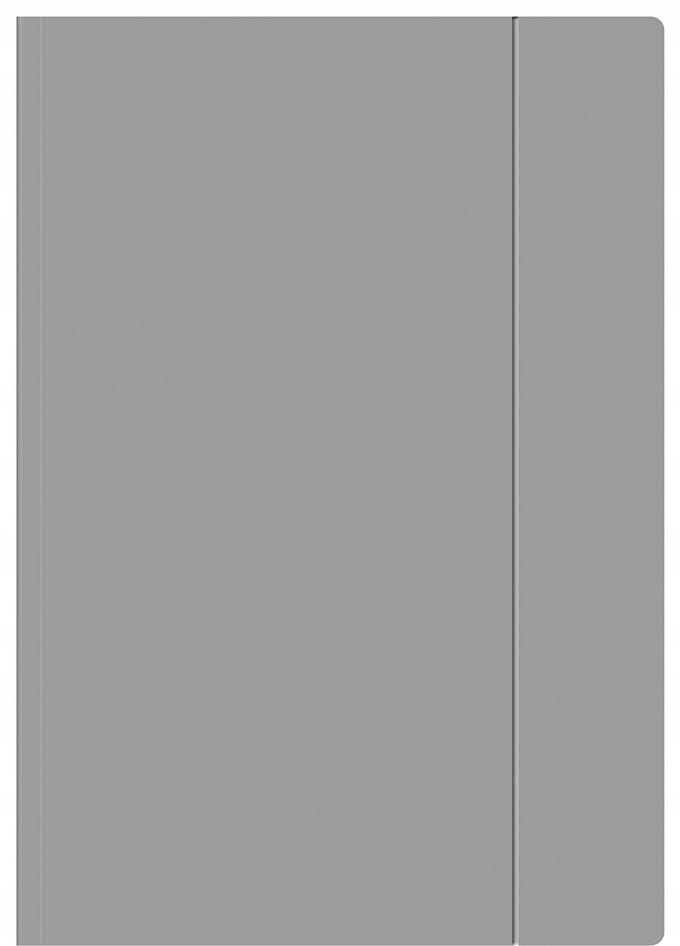 Grijze A4+ Map met Elastiek, 40mm Dikte, 450g Karton