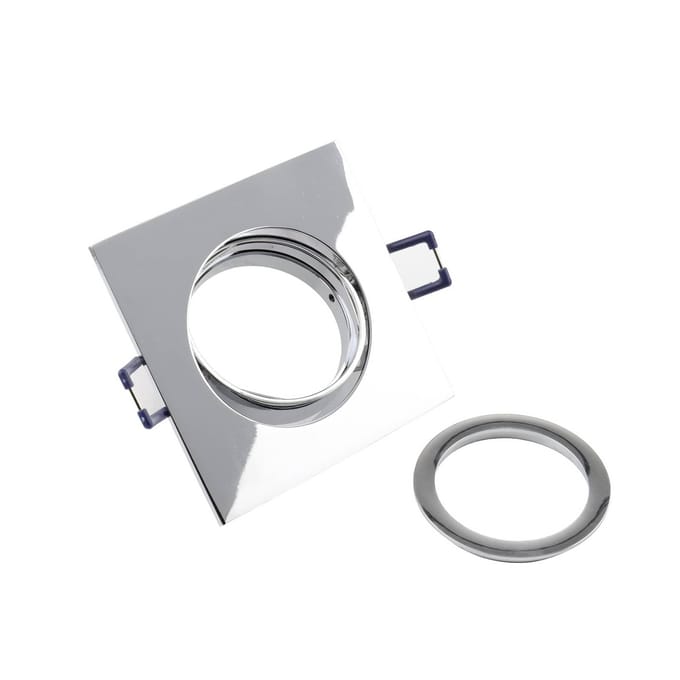 Deko Light Samsola, eckig, glänzend, Silber 110047 Plafondspot GU10 Zilver (glanzend)