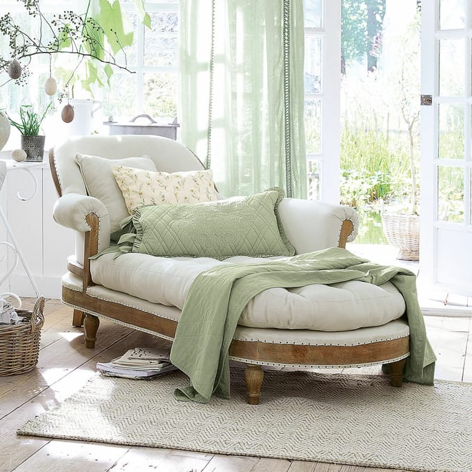 LOBERON Chaise longue Queyranne beige