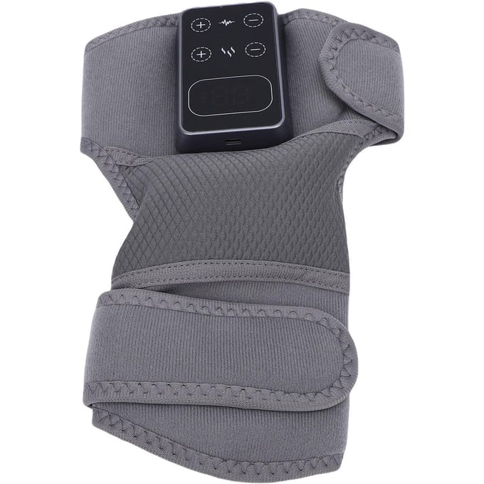 Draadloze Knie Massager met Warmte Verstelbare Slimme Verwarmde Knieband met 5 Temperatuurinstellingen 3 Vibratiemodi voor Elleboog Grijs black