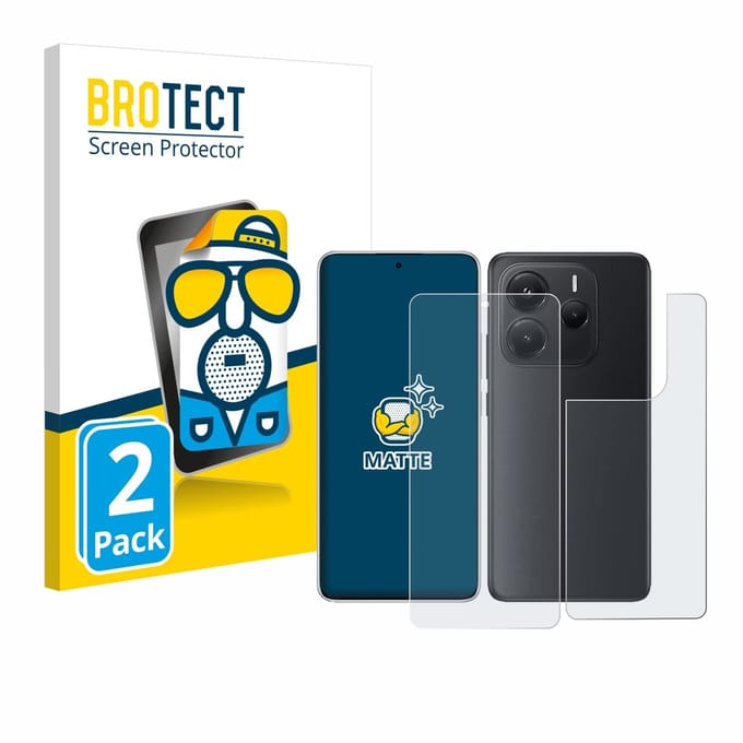BROTECT - Screenprotector voor Xiaomi Redmi Note 14 (Voor+Achter) - Folie Beschermfolie matte 2 Stuks