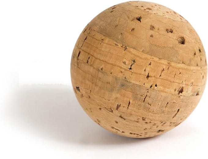 Kurken Massagebal - Triggerpointbal Spierroller - Spierpijn Verlichten - Zelfherstellend Materiaal - 3 cm - Natuurlijk