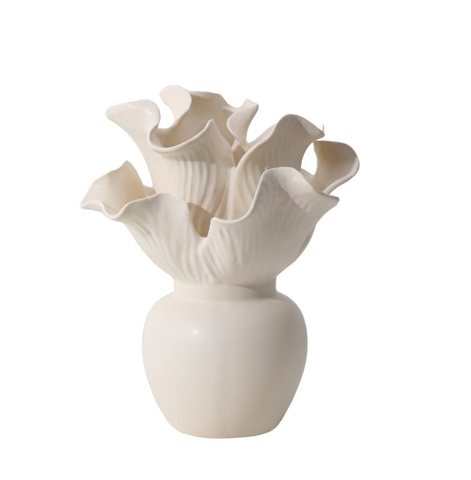 PTMD Elleen Cream Ceramic Organic Shaped Vase