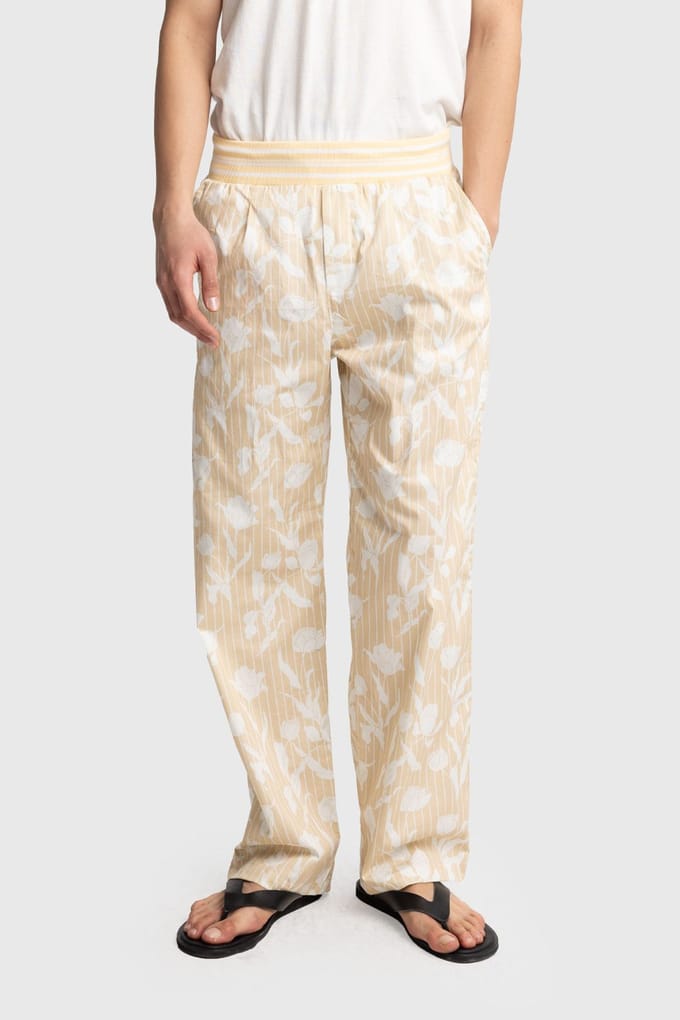 Heren Katoenen Bloemige Breipantalon