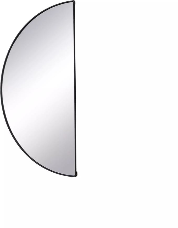 Vente-unique Halfronde designspiegel in metaal - H 100 x B 50 cm - Zwart - GAVRA