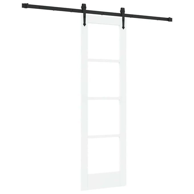 vidaXL - Schuifdeur - 61 - x - 198,5 - cm - Massief - grenenhout - en - glas