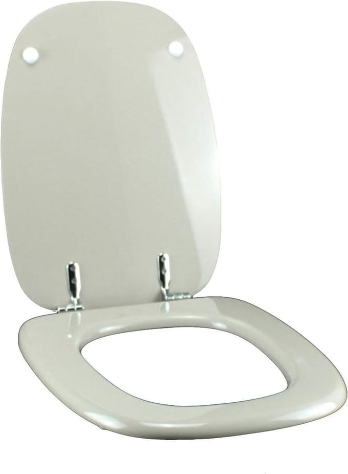 Toiletbril Hout - WC Deksel - Badkamer Vernieuwen - Gecoat Polyester - Vierkant - Grijs