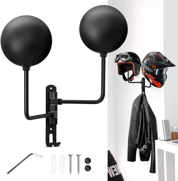 Wandhouder voor Motorhelm en Hoed - Stevige Metalen Ophanging