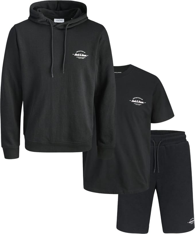Jack & Jones Brandon Hooded Sweat Tee and Short Set Heren - Maat M