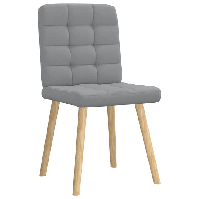 vidaXL - Eetkamerstoelen - 2 - st - stof - lichtgrijs