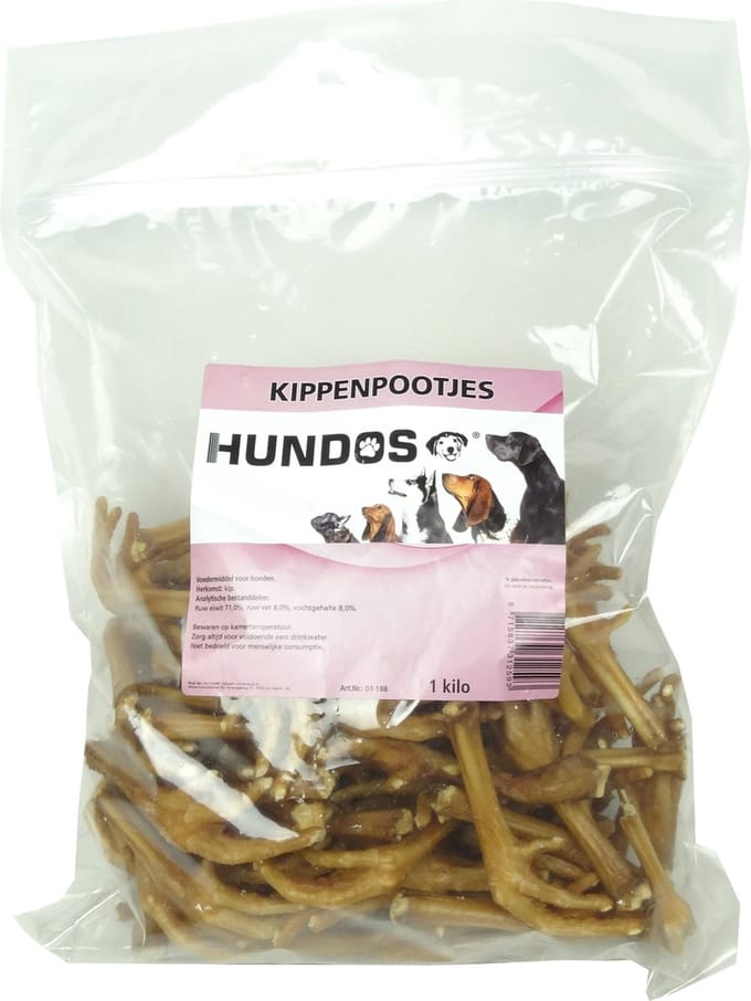 Hundos Kippenpoten 1 kg gedroogd