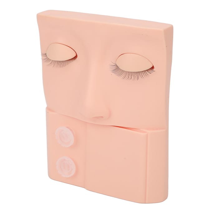 Wimper Mannequin Hoofd Vervangbaar Ooglid Wimperextension Oefen Make-up Training PVC Roze roze