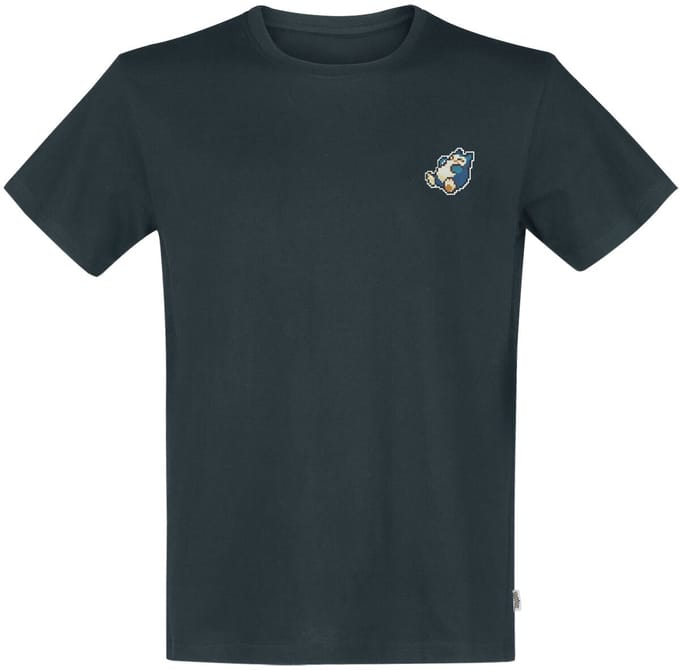 Pokémon - Pixel Snorlax T-Shirt - L - Blauw
