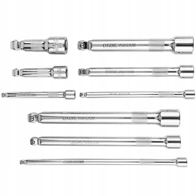 Verstelbare Dopverlengingen Set 1/4" 3/8" 1/2" Cr-V 9 Delig