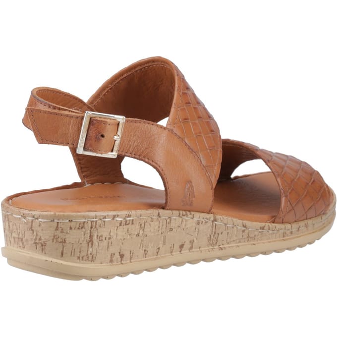 Hush Puppies Ebony Brede Pasvorm Leren Dames Tan Sandalen