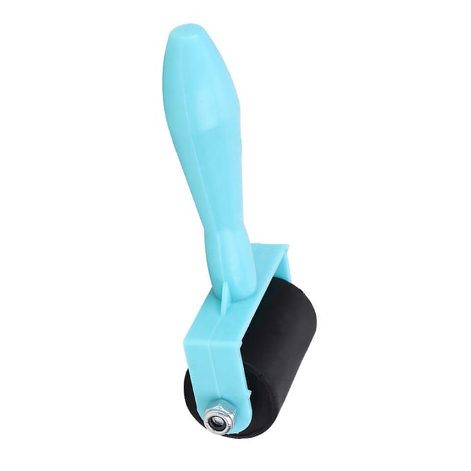 Rouleau en caoutchouc avec manche en plastique de 3,5 cm pour gravure, peinture à l'encre, outil d'estampage artistique (Bleu) vert