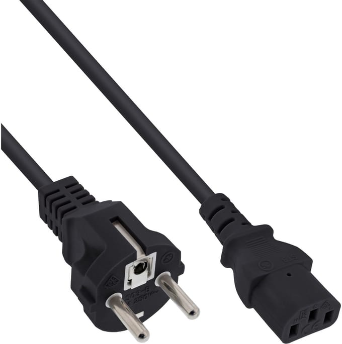 InLine 16651C electriciteitssnoer Zwart 5 m Netstekker type F IEC C13