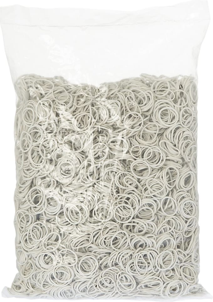 Rubbermagazijn - Elastiekjes - Rubber - Wit - 20x1,5mm - Circa 6600 stuks - Kleine elastiekjes