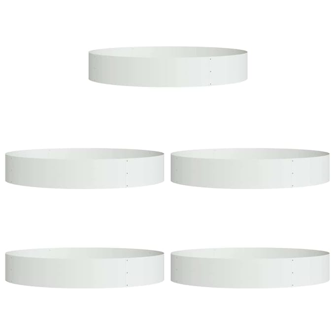 vidaXL - Plantenring - 5 - st - Wit - 120 - x - 120 - x - 20 - cm - Koudgewalst - staal