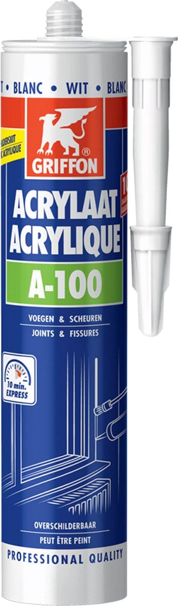 Griffon acrylaatkit A-100 30 minuten wit (300ml)