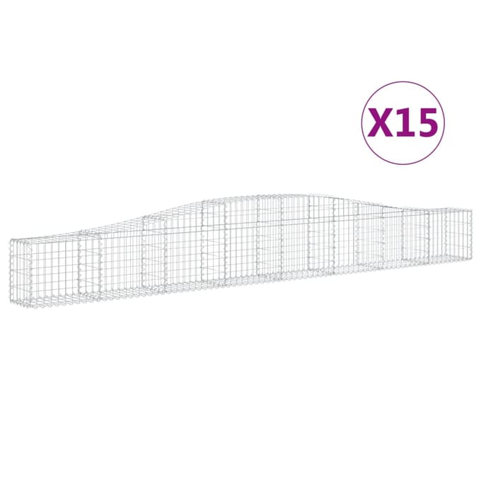 vidaXL Schanskorven 15 st gewelfd 400x30x40/60 cm ijzer