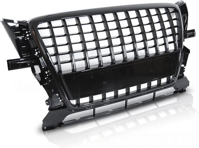 Auto grille - geschikt voor Audi Q5 2008-09/2012 - glanzend zwart