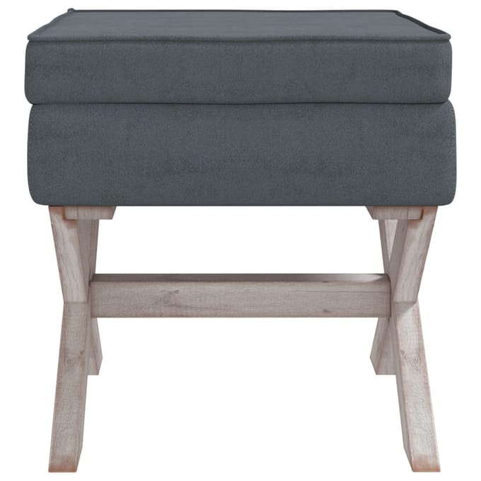 vidaXL - Opbergkruk - 45x45x49 - cm - fluweel - donkergrijs
